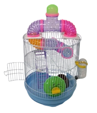 Ekia Клетка для хомяка круглая (колесо, туннель, миска)